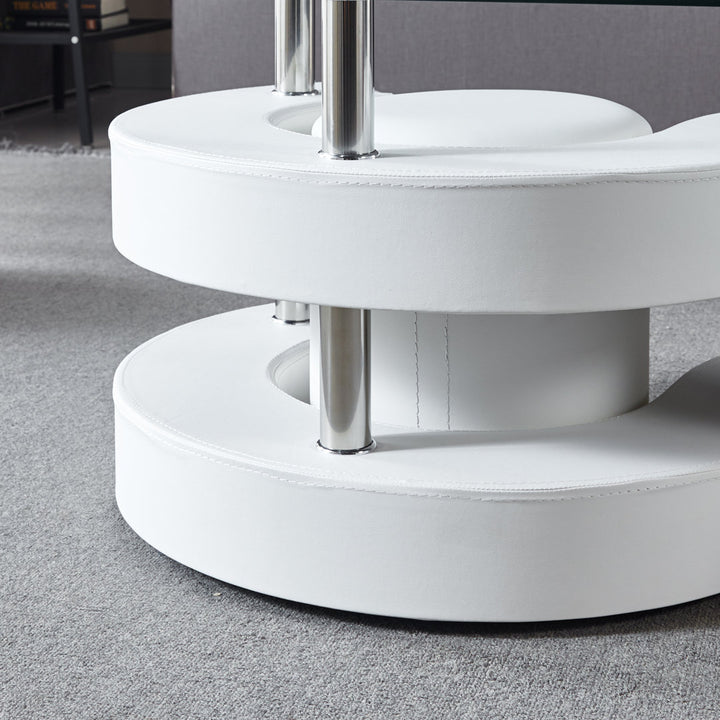 Addaly Abstract Coffee Table Orren Ellis Table Base Color: White