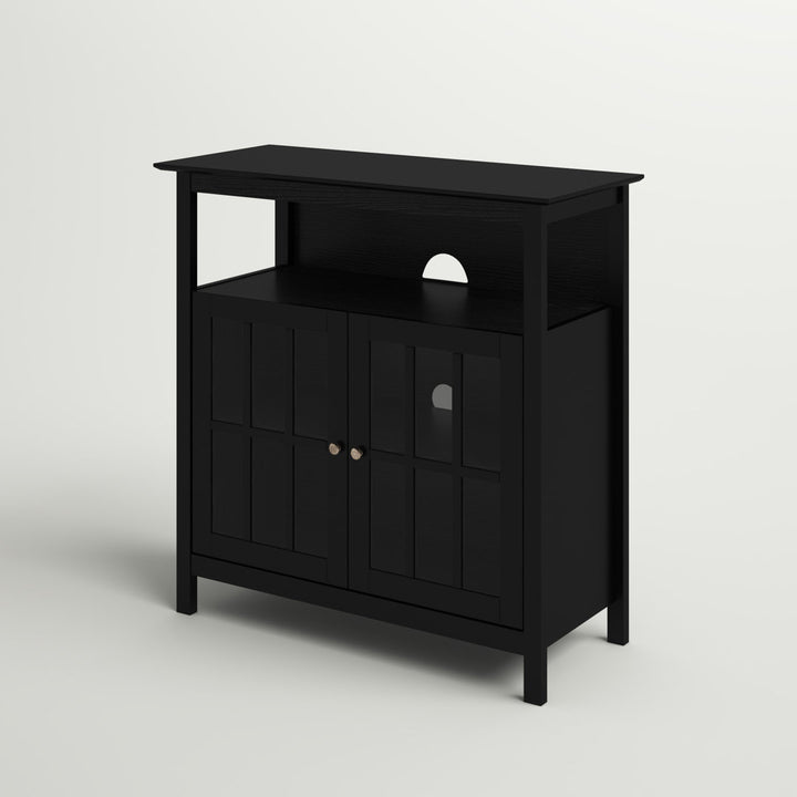 Bamard 40" TV Stand with Storage Cabinets Beachcrest Home™ Color: Black