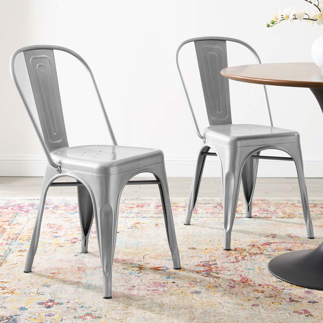 Promenade Bistro Dining Side Chair by Modway (Set of 2) Modway Color: Silver