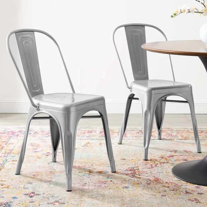 Promenade Bistro Dining Side Chair by Modway (Set of 2) Modway Color: Silver