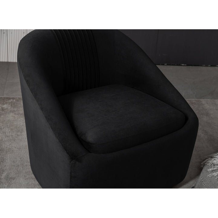 Arrun 28" W Velvet Swivel Barrel Chair (Set of 2) Wade Logan® Fabric: Black Velvet