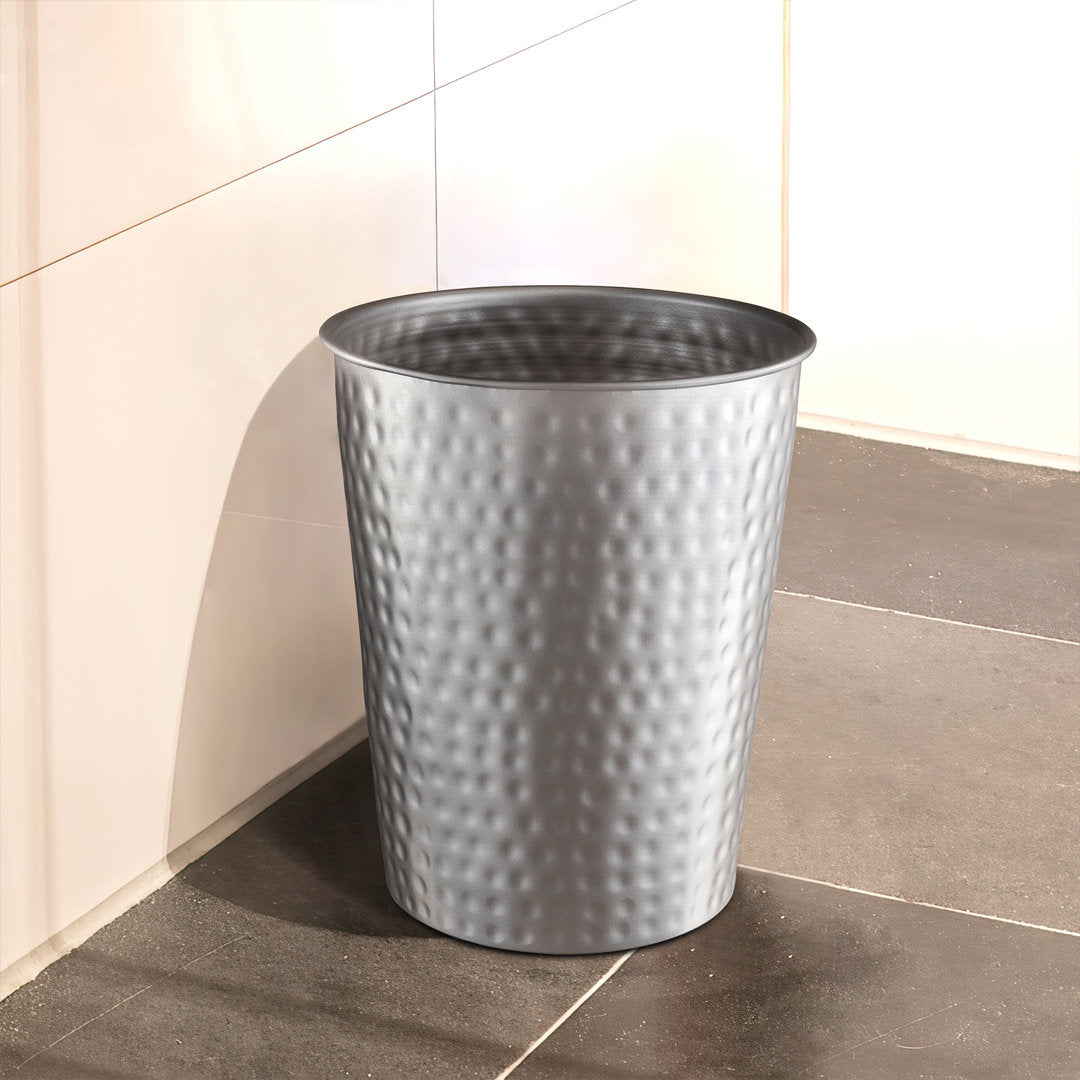 Hand Hammered Metal 1.7 Gallon Waste Basket Monarch Abode Color: Pewter