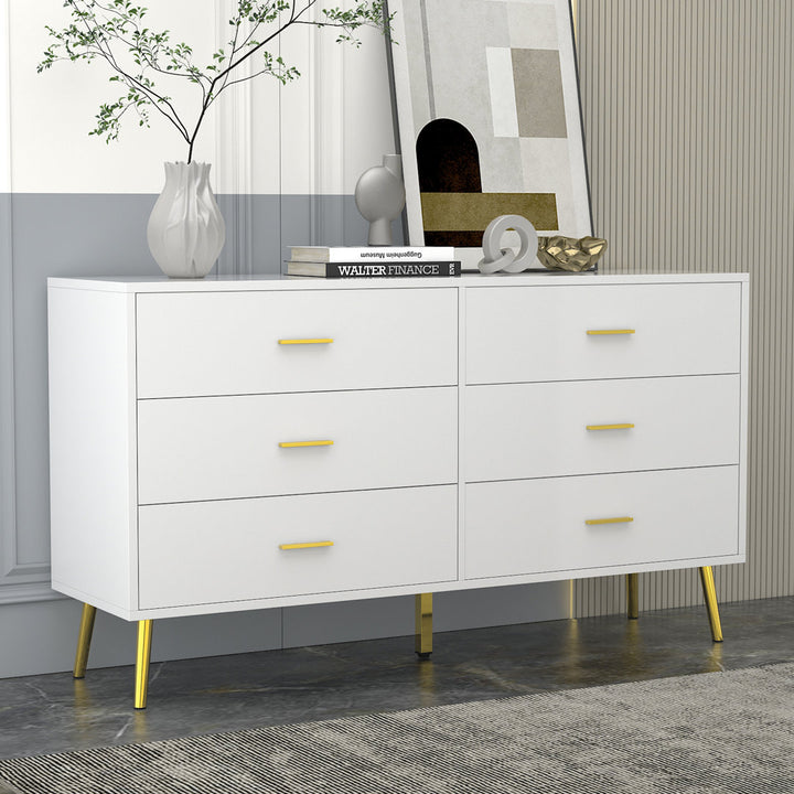 Hoschton 6 Drawer 47.2'' W Double Dresser Willa Arlo™ Interiors Color: White
