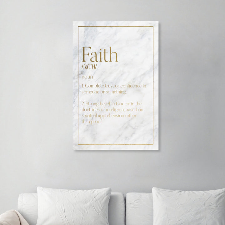 Faith Typography - Textual Art Print on Canvas Ivy Bronx Size: 30" H x 20" W x 1.5" D