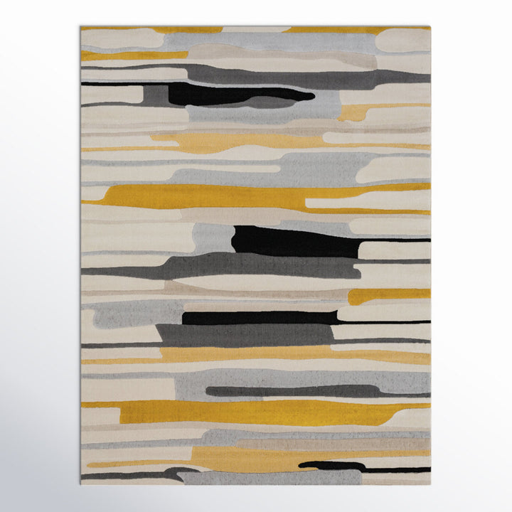 Dimond Striped Mustard/Gray/Beige Area Rug Wade Logan® Rug Size: Rectangle 3'11" x 5'7"