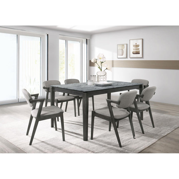 Artresha Upholstered Arm Chair (Set of 2) Wade Logan® Leg Color: Black, Color: Fabric Dark Gray