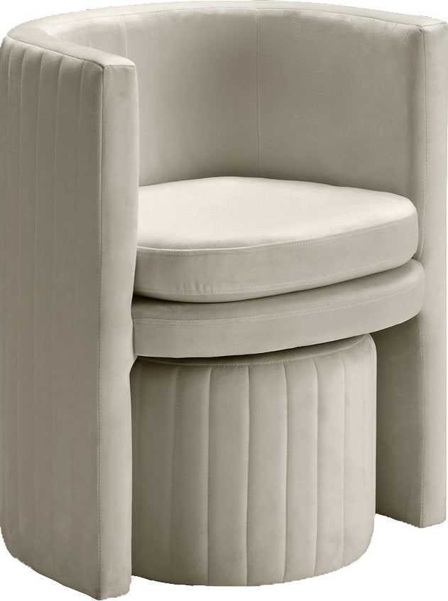 Amilliona Barrel Chair and Ottoman Wrought Studio™ Fabric: Cream