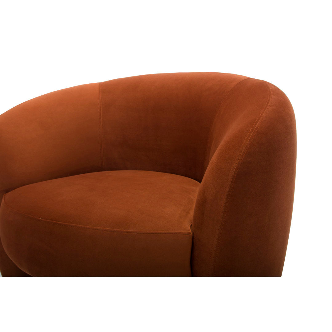 Kearney Upholstered Barrel Chair AllModern Fabric: Stax Rust Performance Velvet