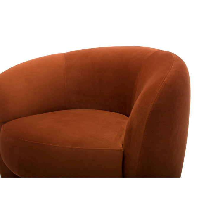 Kearney Upholstered Barrel Chair AllModern Fabric: Stax Rust Performance Velvet