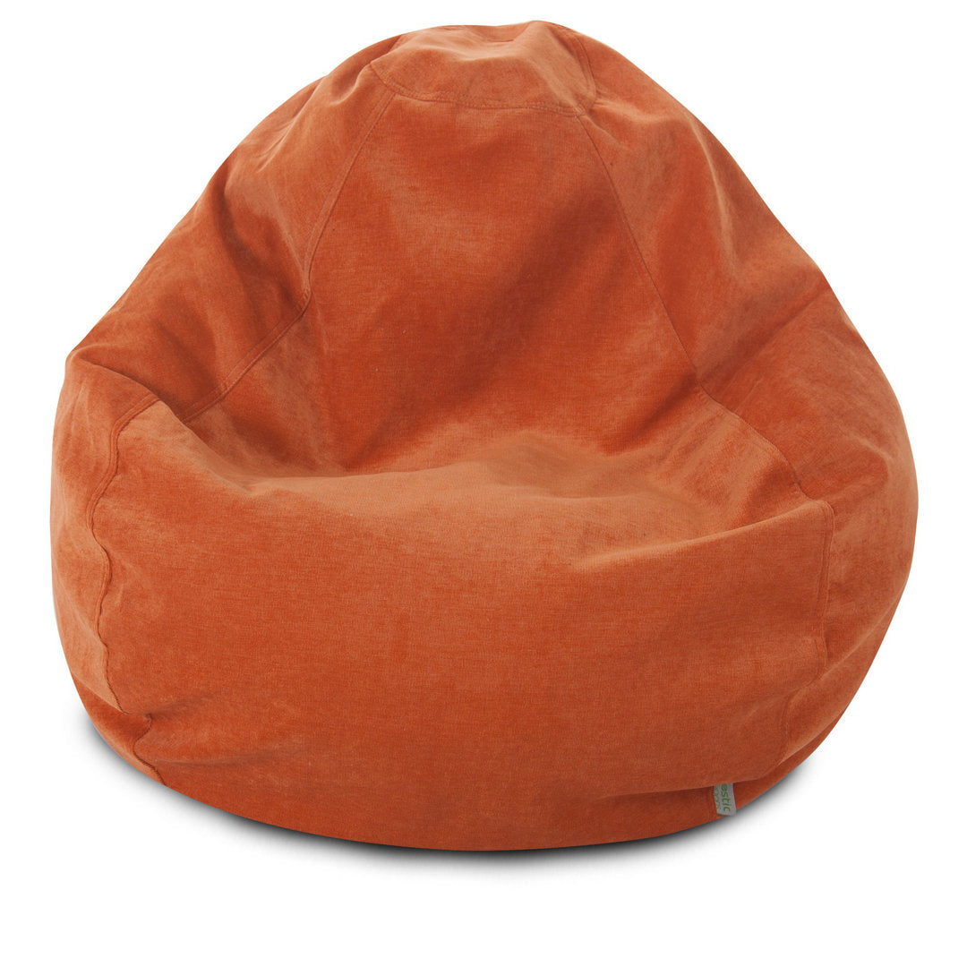 Standard Bean Bag Chair Trule Upholstery Color: Orange Size: 22'' H x 28'' W x 28'' D