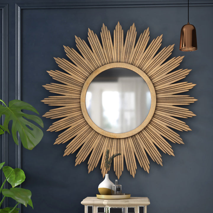 Leicester Gold Wall Decor Modern & Contemporary Beveled Accent Mirror Rosdorf Park
