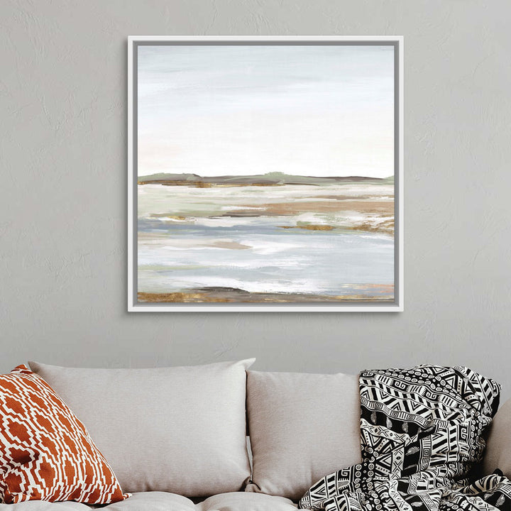 Vastness I by Eva Watts - Painting Print Wrought Studio™ Size: 38" H x 38" W x 1.75" D Format: White Framed Canvas