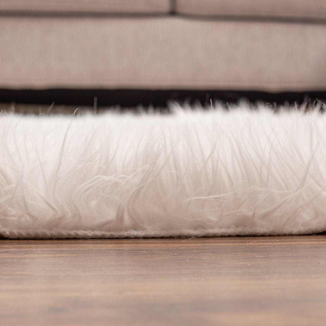Diller White Faux Sheepskin Fur Machine Washable Shag Fluffy Area Rug Willa Arlo™ Interiors Rug Size: Rectangle 8' x 10'