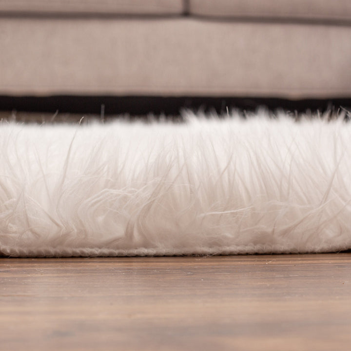 Diller White Faux Sheepskin Fur Machine Washable Shag Fluffy Area Rug Willa Arlo™ Interiors Rug Size: Rectangle 8' x 10'