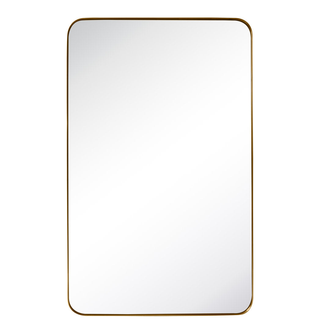 Kengston Modern & Contemporary Rectangular Bathroom Vanity Mirrors 17 Stories Size: 36" x 24" Finish: Brushed Gold