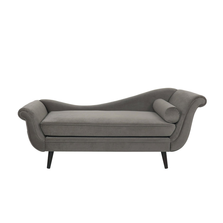 Roiled Arms Chaise Lounge Everly Quinn Fabric: Taupe Polyester Blend