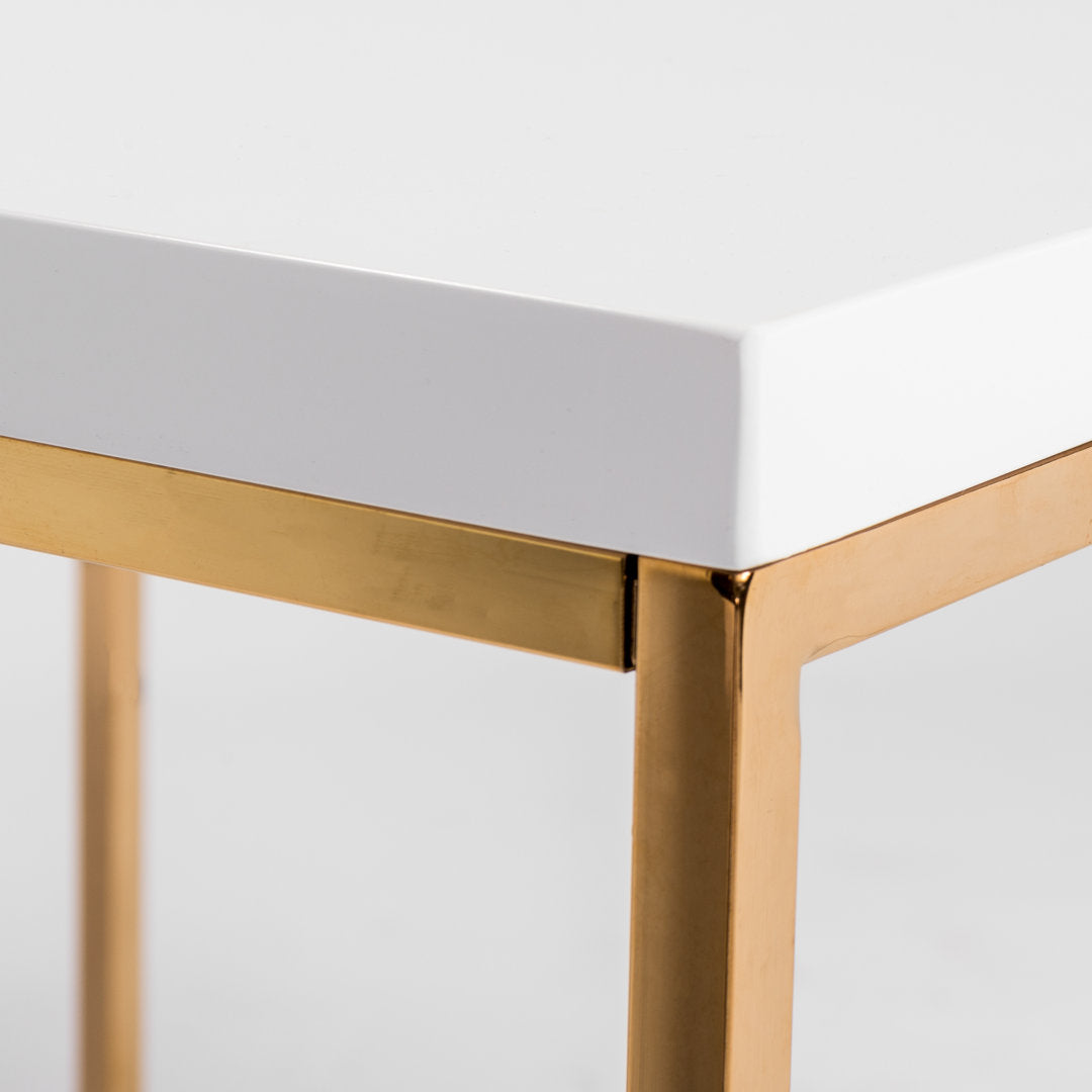 Adilson Coffee Table Wade Logan® Color: White/Gold