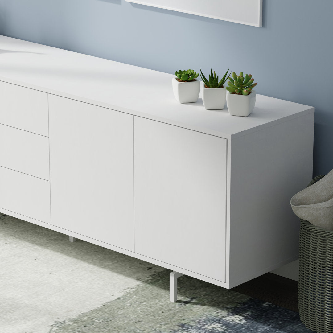 Anirvin TV Stand for TVs up to 88" Wade Logan® Color: White