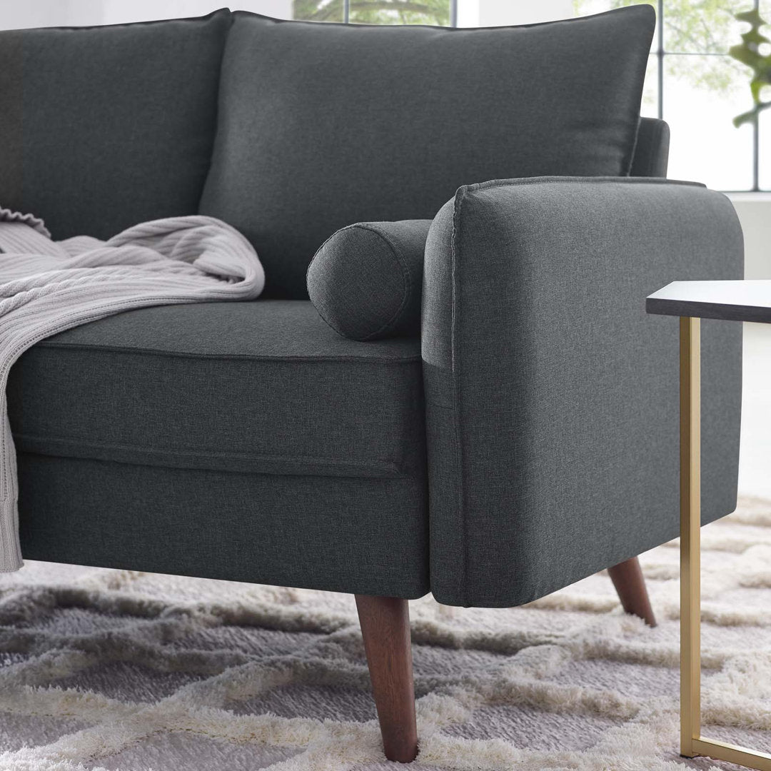 Modway Revive Upholstered Fabric Loveseat Modway Upholstery Color: Gray Performance Velvet