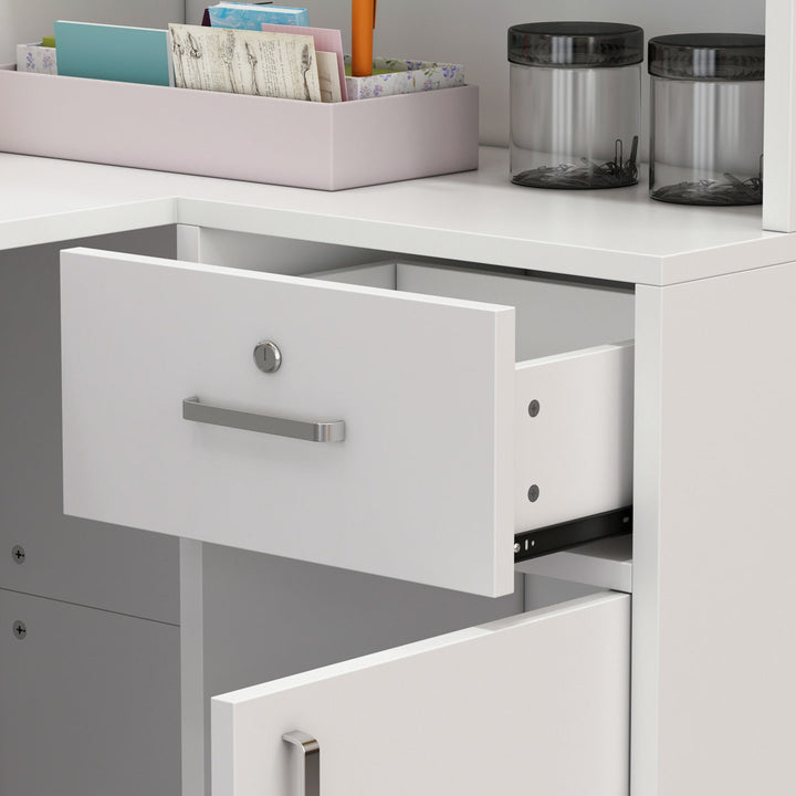 L-Shape Wood Reception Desk Latitude Run® Finish: White