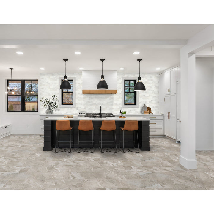Simply Stick Mosaix 12" x 12" Natural Stone Peel & Stick Mosaic Tile Daltile Color: Stormy Mist