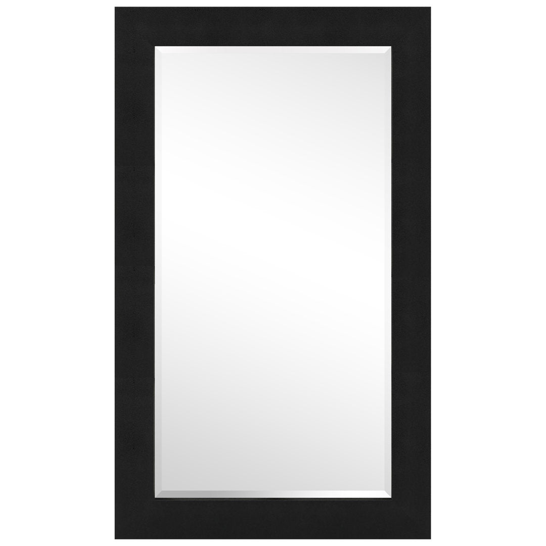 Metallic Shagreen Leather Framed Beveled Accent Mirror Empire Art Direct Finish: Black