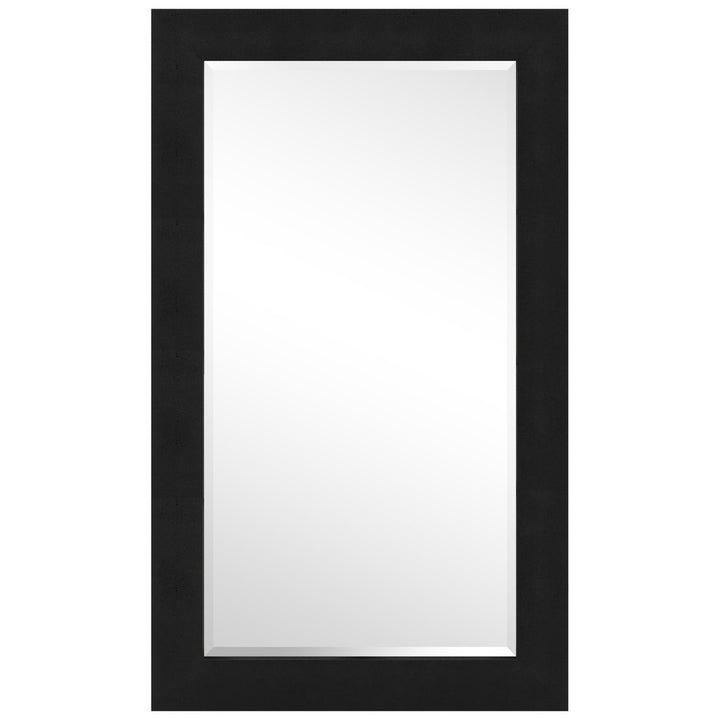 Metallic Shagreen Leather Framed Beveled Accent Mirror Empire Art Direct Finish: Black