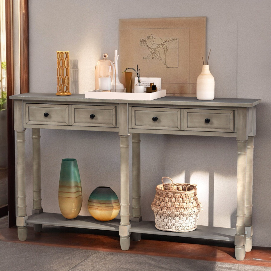 Carlito 58" Console Table Charlton Home® Color: Gray Wash