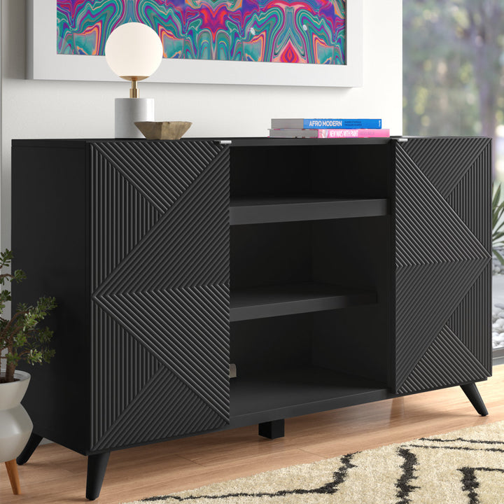 Baldewijn TV Stand for TVs up to 65" Wade Logan® Color: Black