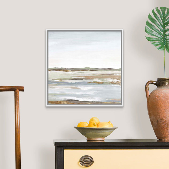 Vastness I by Eva Watts - Painting Print Wrought Studio™ Size: 22" H x 22" W x 1.75" D Format: White Framed Canvas