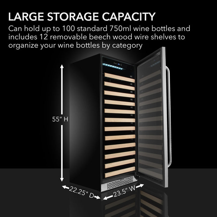 100 Bottle Single Zone Freestanding Wine Refrigerator Whynter