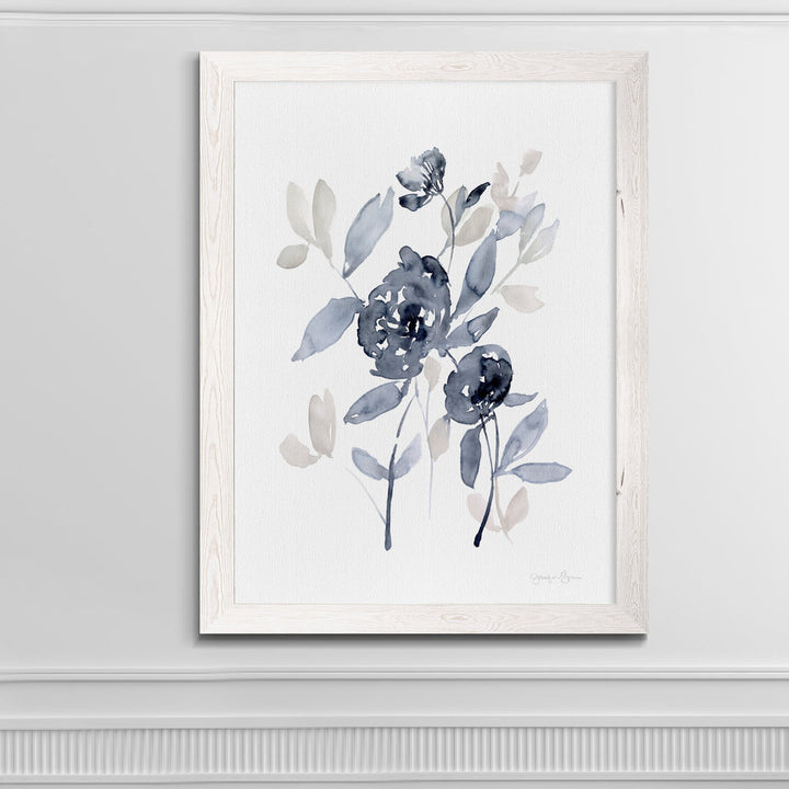 Peonies In Gray I' - Picture Frame Print on Glass Winston Porter Size: 32" H x 44" W x 1.25" D Format: Framed White Canvas