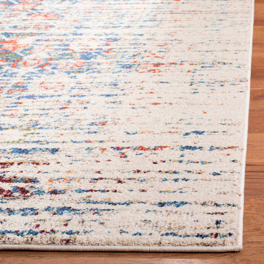 Hertzler Floral Ivory/Blue Area Rug Langley Street® Rug Size: Runner 2'2" x 14'