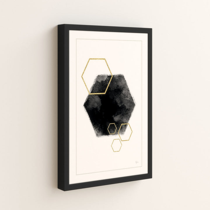 Black Hole Hexagon by Eyre Tarney Picture Frame  Print Etta Avenue™ Teen Size: 18" H x 12" W x 1.5" D