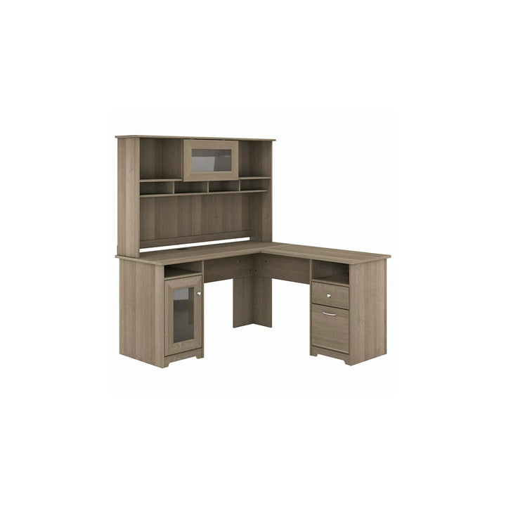Shelonda L-Shape Executive Desk with Hutch Latitude Run® Color: Ash Gray