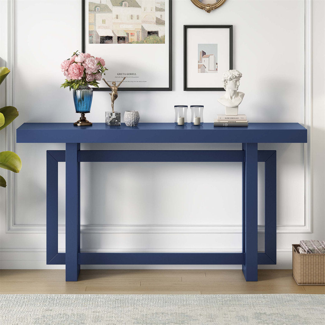 Thedrick 59" Extra Long Entryway Table Console Table 17 Stories Color: Blue