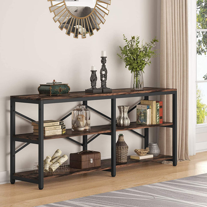 Turrella 70.9" Console Table 17 Stories Color: Rustic Brown