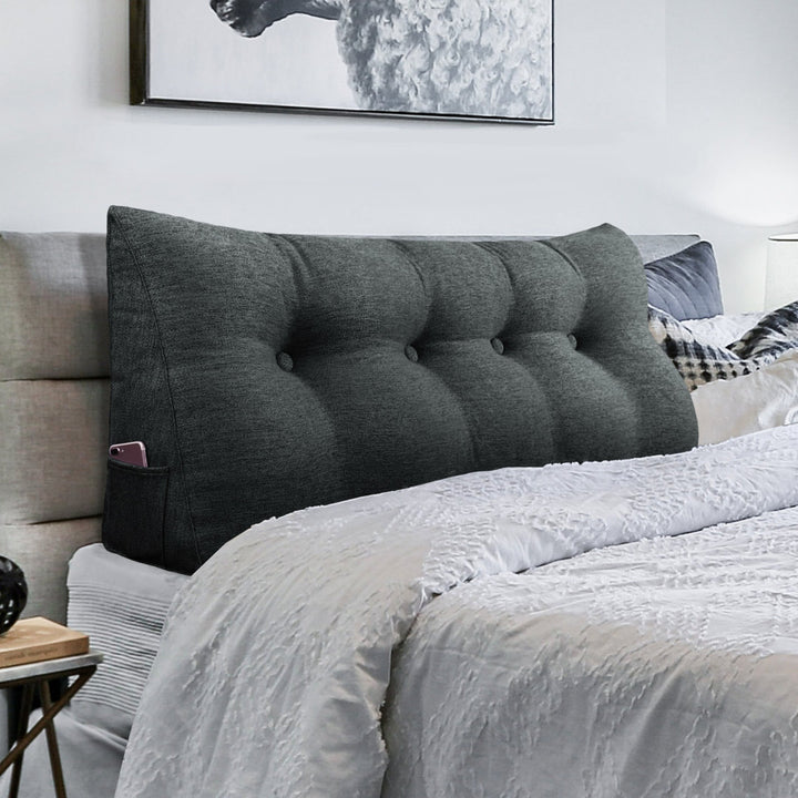 Sit-up Back Comfort Large Triangular Bolster Headboard Reading Wedge Pillow Versatile Bed Rest Positioning Support WOWMAX Color: Anthracite Size: 20"H x 54"W
