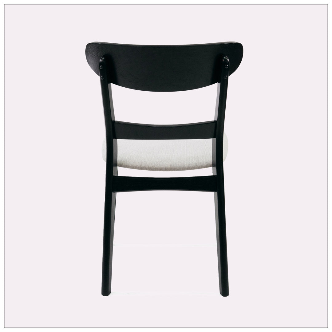 Cambrielle Upholstered Side Chair (Set of 2) Wade Logan® Frame Color: Black, Upholstery Color: Light Beige