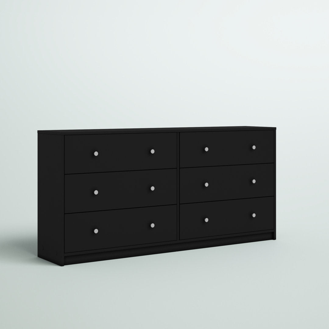 Guilford 6 Drawer 56.34" W Double Dresser Wade Logan® Color: Black