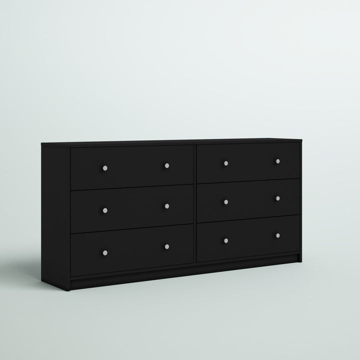 Guilford 6 Drawer 56.34" W Double Dresser Wade Logan® Color: Black