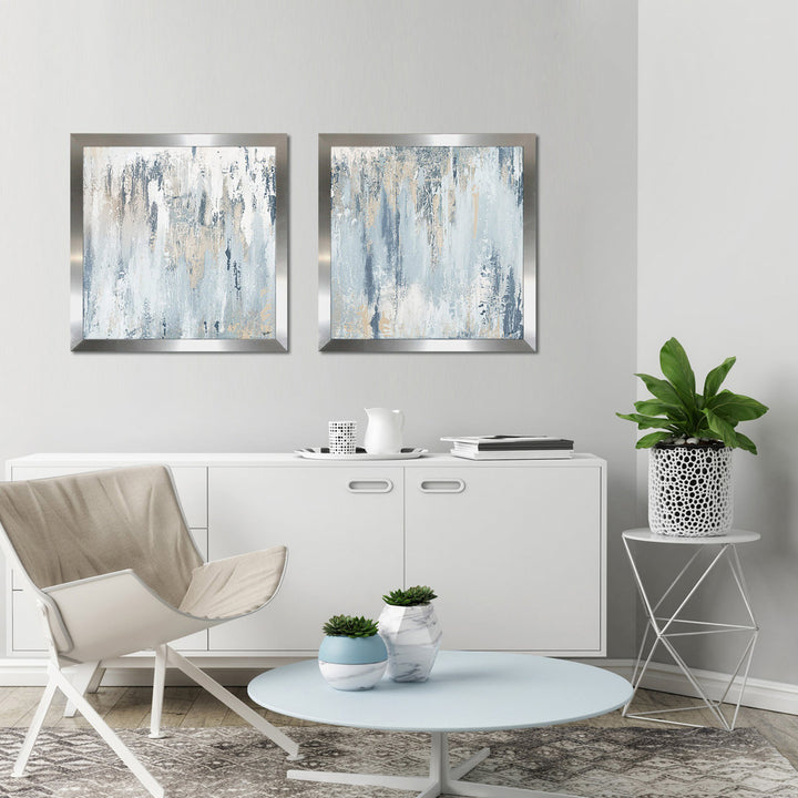 Blue Illusion Square by Patricia Pinto - 2 Piece Acrylic Print Set Orren Ellis Size: 19.5" H x 19.5" W x 1" D Format: Silver Framed