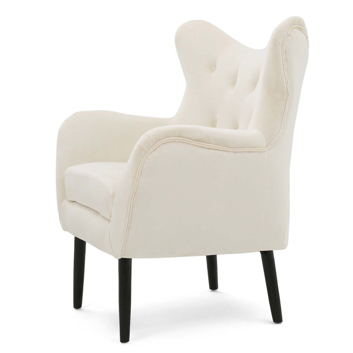 Danney 30'' Wide Tufted Velvet Wingback Chair House of Hampton® Fabric: Ivory Velvet
