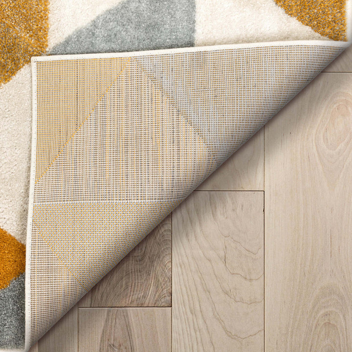 Rubino Modern Geometric White/Yellow Area Rug Wrought Studio™ Rug Size: Rectangle 9'3" x 12'3"