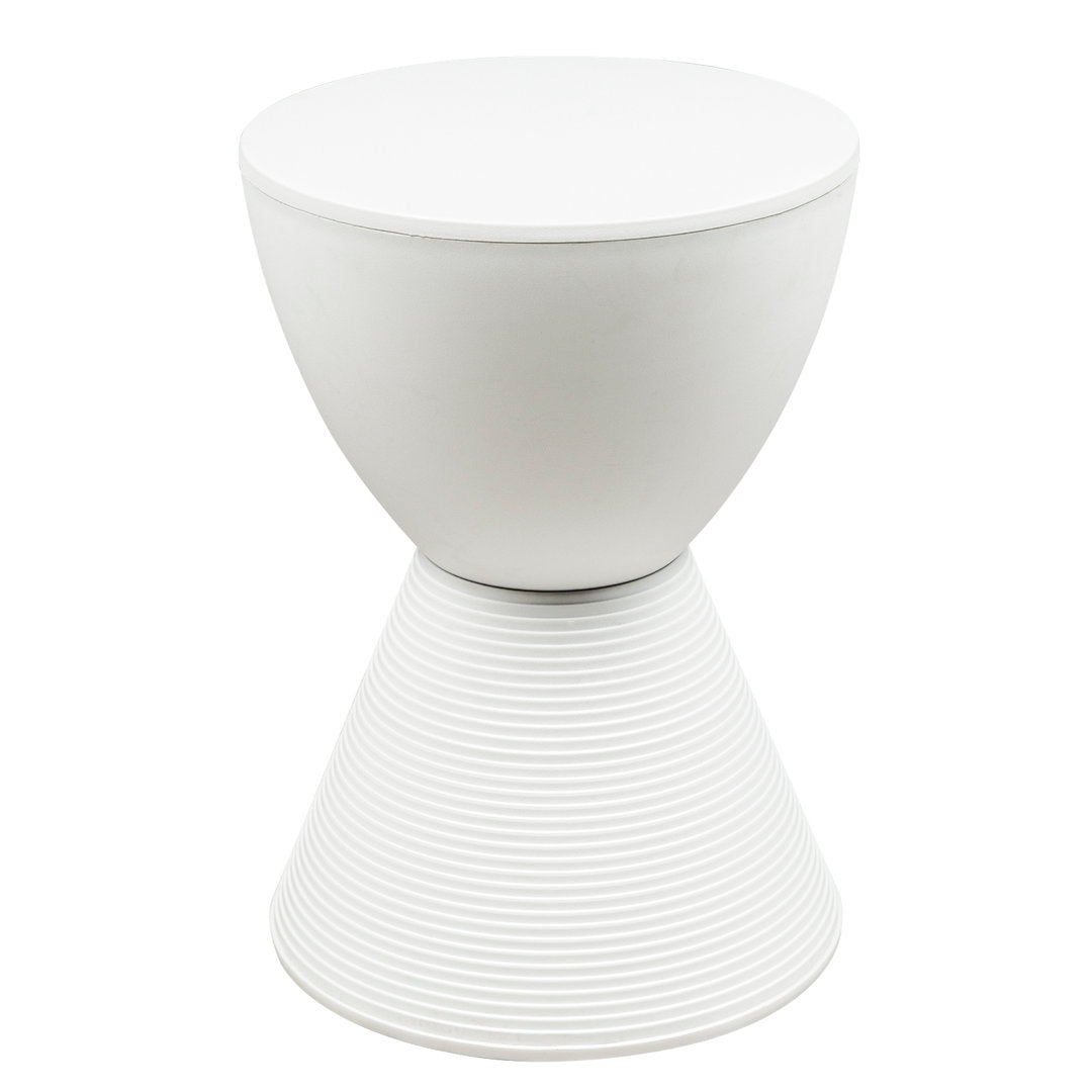 Durant Reversible Drum End Table with Storage – No Assembly Lightweight Accent Side Table for Indoor & Outdoor Use AllModern Color: White