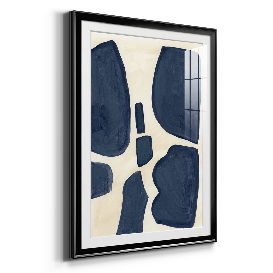 Blue Pieces II - Picture Frame Print Orren Ellis Size: 42.5" H x 30.5" W x 1" D Format: Black
