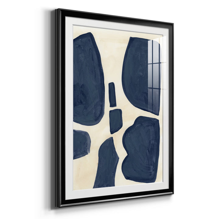 Blue Pieces II - Picture Frame Print Orren Ellis Size: 42.5" H x 30.5" W x 1" D Format: Black