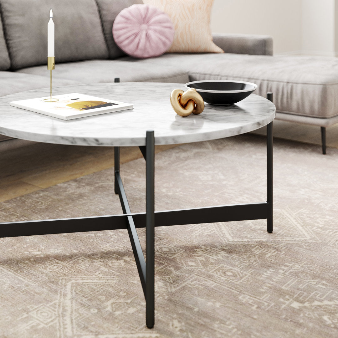 Belynda Cross Legs Coffee Table Wrought Studio™ Color: Black