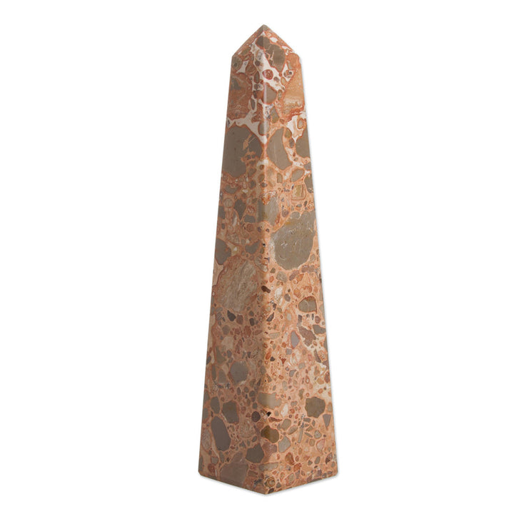 Anneelizabeth Leopard Jasper Gemstone Obelisk Sculpture Mercer41