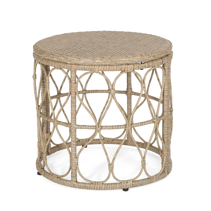 Abagaile Outdoor Wicker Side Table Bay Isle Home™ Color: Light Brown